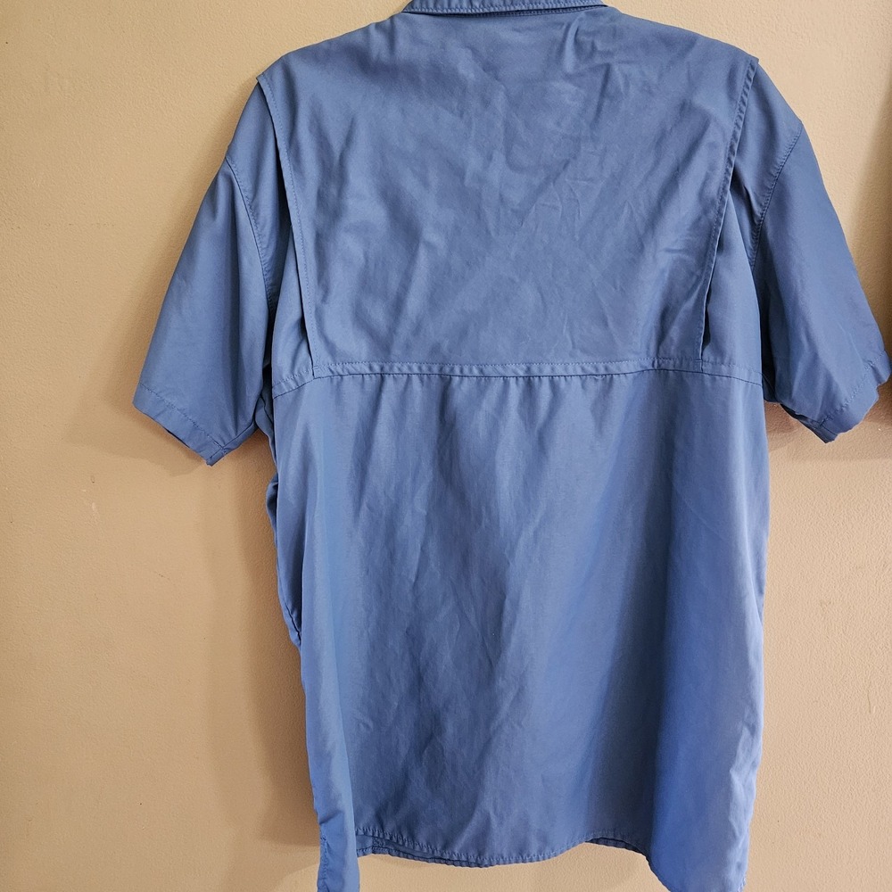 Columbia Omni-Shade Lightweight Shirt Men Size L Button Vented, Pockets Sky Blue - Picture 5 of 10